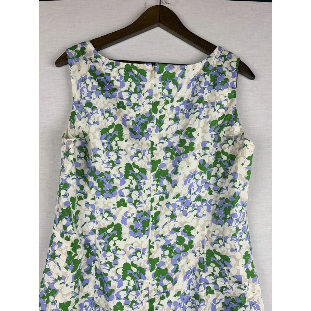 Brooks Brothers 346 Womens Floral Sleeveless Sheath Dress Green Purple Size 12 - Picture 8 of 9